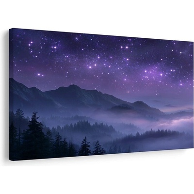 Obraz hvězdná noc nad horami - 150x100