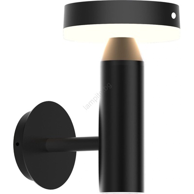 Polux Led соларен стенен фенер gwinea led/4, 5w/3, 7v ip44 черен с сензор (sa2198)