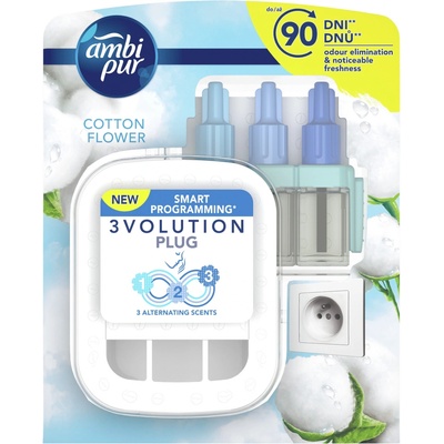 Ambi Pur 3 Volution Cotton Flower elektrický osvěžovač náplň 3 x 20 ml