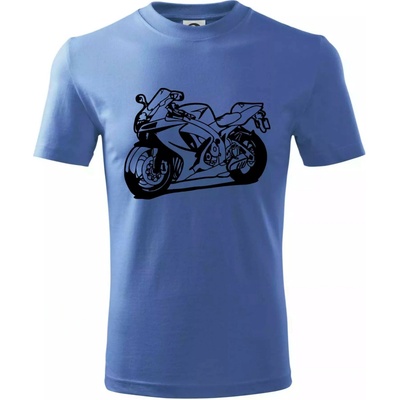 Športová motorka tričko detské svetlomodrá