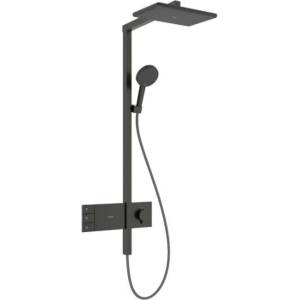 Hansgrohe Raindance Alive Q - Душ комплект с термостат, 21x34 см, 3 струи, матиран черен хром 24590340 (24590340)