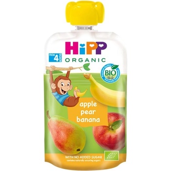 Hipp Био плодова закуска Hipp Hippis - Ябълка, круша и банан, 100 g (8520)