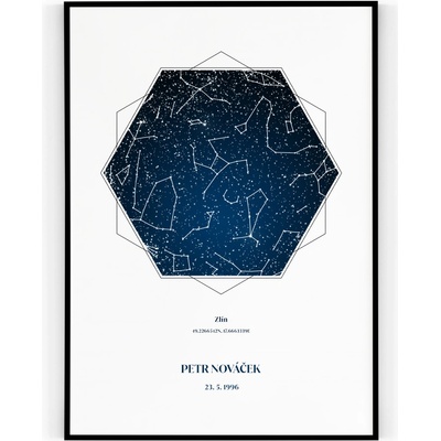 Hvězdná mapa 30 x 40 cm Tiskové plátno – Zbozi.Blesk.cz