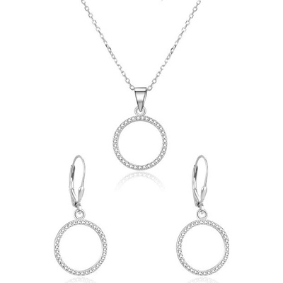 Beneto Stříbrná souprava šperků Kruh se zirkony AGSET66RL – Zbozi.Blesk.cz
