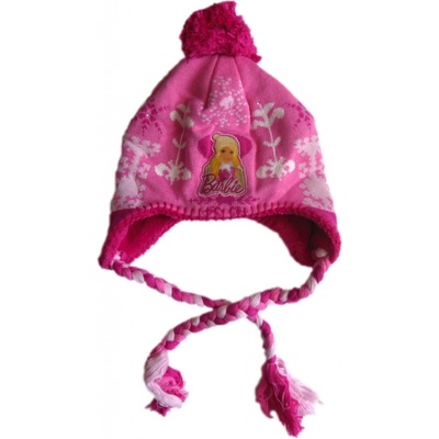 Barbie pletená čepice Barbie s bambulí 951-922 růžová