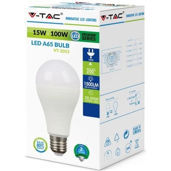Image 1 of V-TAC E27 A65 15w 6400K (4455)