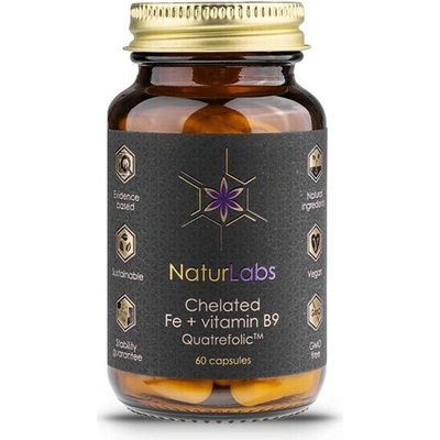NaturLabs Chelated Fe + Vitamin B9 Quatrefolic 60 kapslí