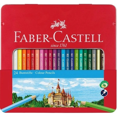 Faber Castell plechová krabička pastelky 24 farieb 115824
