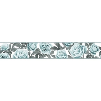 Samolepící bordura B 83-31-02, rozmer 5 m x 8,3 cm, ruže modro-mintové, IMPOL TRADE