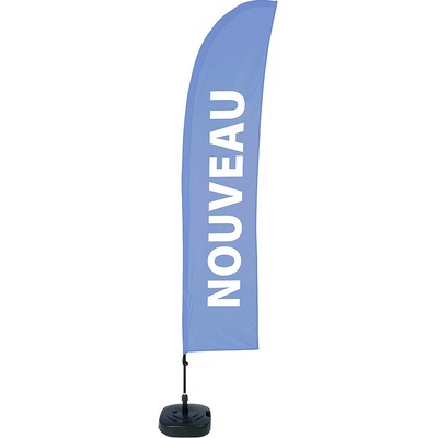 Jansen Display Beach Flag Budget Wind Complete Set New Blue French, 1010 x 4305 mm