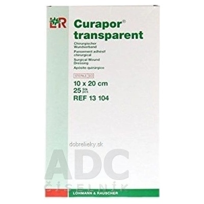 Curapor krytie na rany transparent sterilné vodeodolné 10 x 20 cm 25 ks