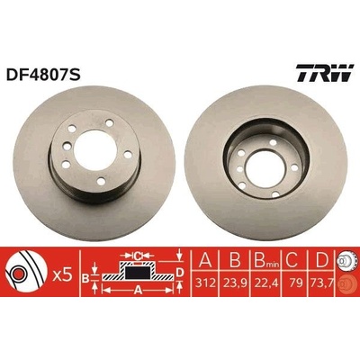Brzdový kotúč TRW DF4807S
