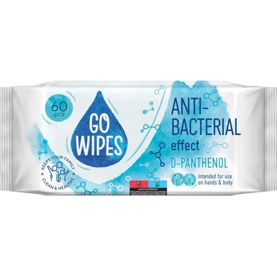 GoWipes Vlhčené antibakteriálne obrúsky 60 ks