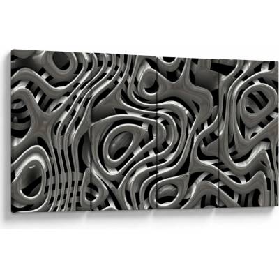 Obraz - Metalická abystrakcia, štvordielne 160x80 cm