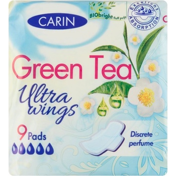 Carin Ultra Wings Green Tea hygienické vložky 9 ks