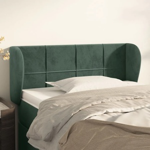 vidaXL Горна табла за легло с уши, тъмнозелена, 93x23x78/88 см, кадифе (3117183)