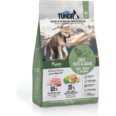 Dog Dry Puppy - Премиум пълноценна суха храна за подрастващи кучета, без зърно, с пуешко , патешко, пилешко и сьомга 3.180 кг