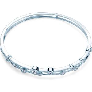 SAVICKI Гривна Bangle, бяло злато 585, бял диамант 0.76К