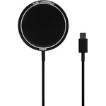 Karl Lagerfeld USB-C Magnetic Wireless Qi Charger - поставка (пад) за безжично зареждане за iPhone с Magsafe (черен)