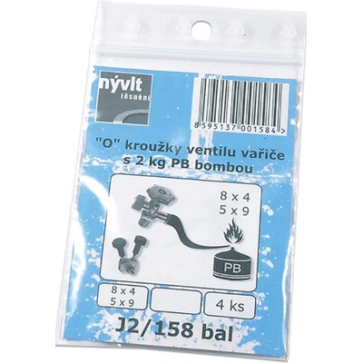 Sada těsnění propanbutanových vařičů pro ventil PB vařiče, 4 ks