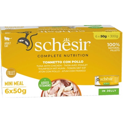 Schesir Cat C&B Wet Adult Multipack Tuniak s kuracím v želé 6x 50 g