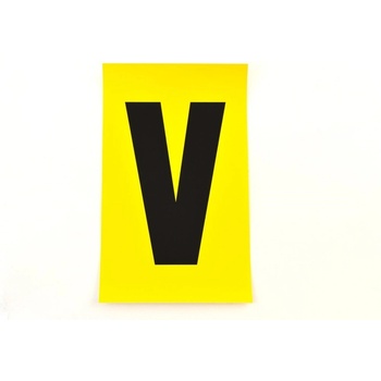 Samolepiace písmená – znak ''K'', žltý podklad, 12 znakov na karte