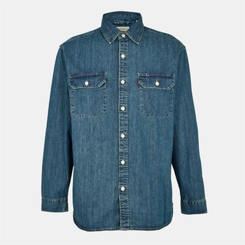 Levi's Риза с дълъг ръкав Levis Men's Jackson Worker Long Sleeve Denim Shirt - Dark Wash Denim