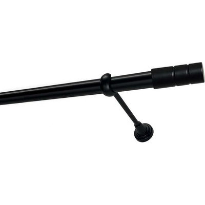 OK-GarnýžeCZ Garnýž kovová jednořadá 25mm Cylinder černá 220 cm do stěny / na tunýlek - bez kroužků