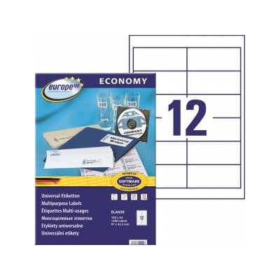 EUROPE100 Avery Zweckform ETHYK. ZF ECONOMY 97X42, 3MM 039 100ARK LABEL E100 ELA039 - ELA039