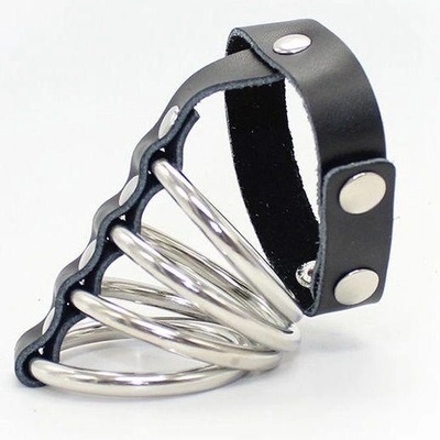 Ohmama Fetish Snap Fastener Leather Strap Metal Cock Ring