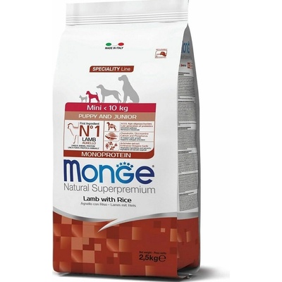 MONGE Mini Puppy Jahňacie a ryža 2,5 kg