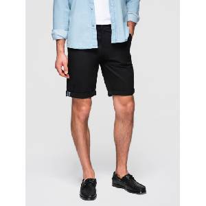 Ombre Clothing Мъжки класически chino шорти с подвързан крак - черни V9 W532 Ombre Clothing Ombre Clothing | Cheren | МЪЖЕ | S