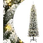 vidaXL Изкуствена коледна елха, 150 LED и флокиран сняг, 120 см (3315768)