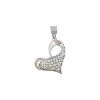 Infinitysilver Stříbrný přívěsek srdíčko se zirkony L446705