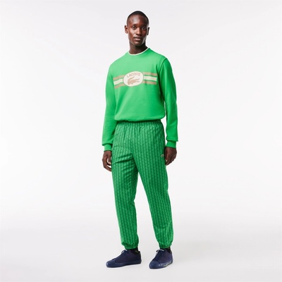 Lacoste Анцуг Lacoste Men's Monogram Print Fleece Closed Cuff Joggers - Calathea/Rocket