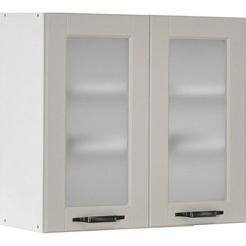 Matis Кухненски шкаф горен с две витрини contempo v80/s пясък