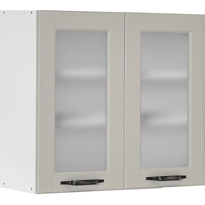 Matis Кухненски шкаф горен с две витрини contempo v80/s пясък