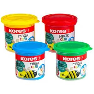 Kores Глина, 160 г, въздушно сушене, 4 цвята, KORES "Magic Clay" 34241 (34241)
