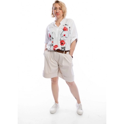 Italy fashion dámské elegantní kraťasy ZOE Krémová