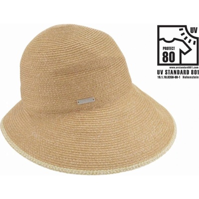 Letní dámský béžový klobouk cloche s UV ochranou