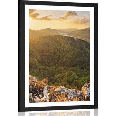 Plakát s paspartou Vršatská bradla na Slovensku - 20x30 silver