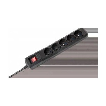 ARMAC Удължителен кабел Armac, 5 гнезда, с ключ, 3 м, 230V, черен, червен