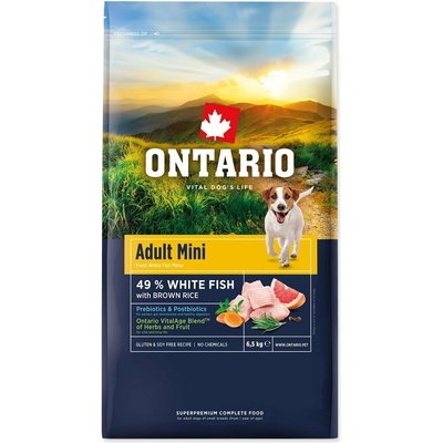 Ontario Adult Mini Fish & Brown Rice 2 x 6,5 kg