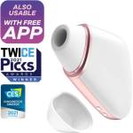 Satisfyer Love Triangle - вибратор за клитор с въздушни вълни с управление чрез приложение (бял)