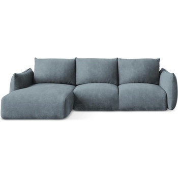 makamii Син шенилов сгъваем ъглов диван (ляв ъгъл) Leila - Makamii (LEILA_LCF_61_P1_C4)