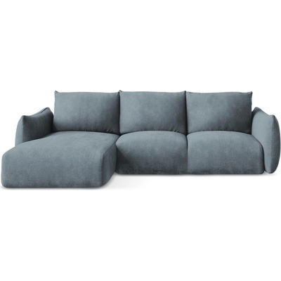 makamii Син шенилов сгъваем ъглов диван (ляв ъгъл) Leila - Makamii (LEILA_LCF_61_P1_C4)