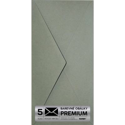 Obálka PREMIUM 5 KS (DL) 110x220 mm Zelená lesní Vintage