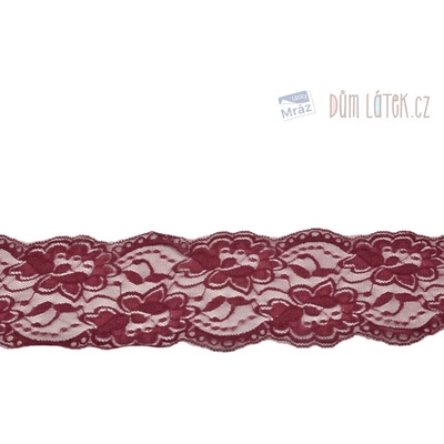 Elastická čipka bordová, 100 mm