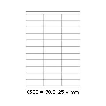 CDRmarket Самозалепващи етикети 70 x 25, 4 mm, 33 етикети A4, 100 листа (R0ECO.0503A, 227017)
