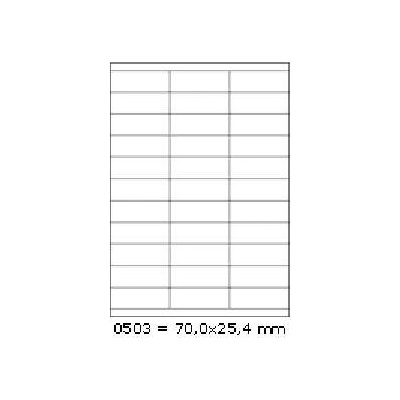 CDRmarket Самозалепващи етикети 70 x 25, 4 mm, 33 етикети A4, 100 листа (R0ECO.0503A, 227017)